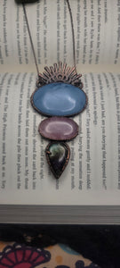 Blue Owyhee Opal, Kunzite, Labradorite