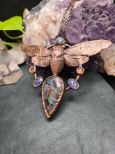 Load image into Gallery viewer, REAL Cicada w Labradorite, Citrine &amp; Blue Kyanite