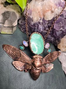 Variscite, Moonstone Amazonite Cicada