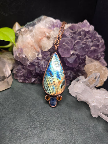 Labradorite, Blue Kyanite & Citrine