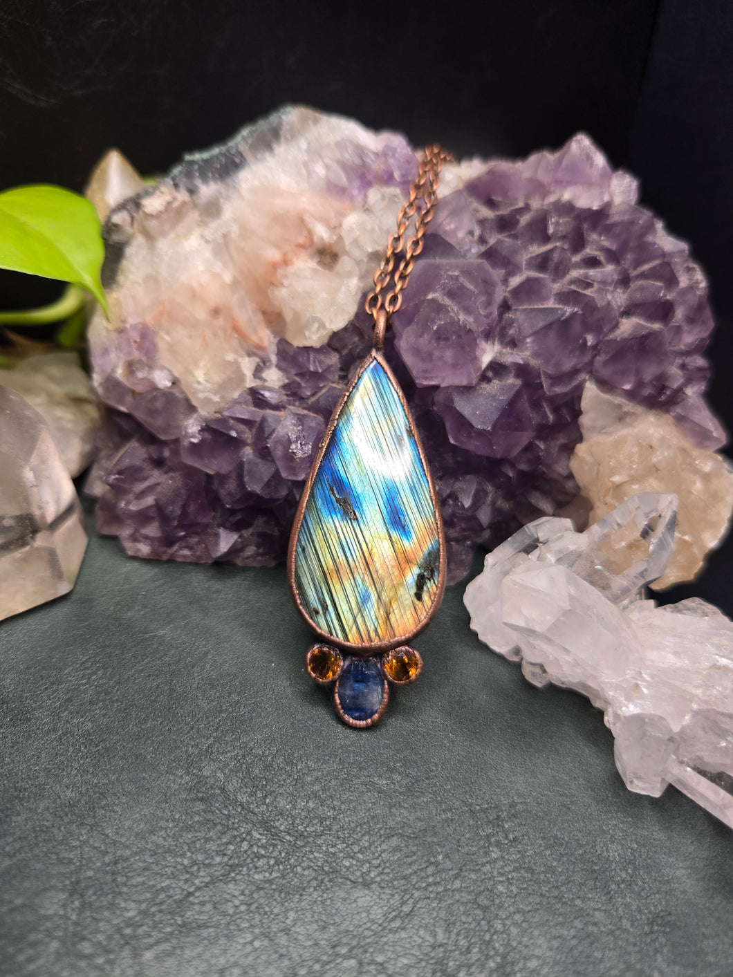 Labradorite, Blue Kyanite & Citrine