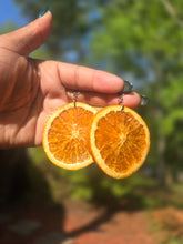 Load image into Gallery viewer, REAL Orange Slice Earrings 🍊