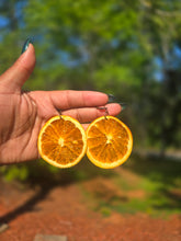 Load image into Gallery viewer, REAL Orange Slice Earrings 🍊