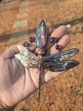 Load image into Gallery viewer, Real Dragonfly w Purple Labradorite &amp; Amethyst