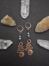 Load image into Gallery viewer, Amazonite Unalome Earrings