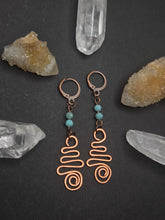 Load image into Gallery viewer, Amazonite Unalome Earrings