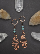 Load image into Gallery viewer, Amazonite Unalome Earrings