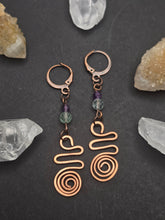 Load image into Gallery viewer, Fluorite Unalome Earrings