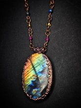 Load image into Gallery viewer, Labradorite Talisman w Ruby &amp; Lapis Lazuli