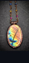 Load image into Gallery viewer, Labradorite Talisman w Ruby &amp; Lapis Lazuli