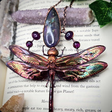 Load image into Gallery viewer, Real Dragonfly w Purple Labradorite &amp; Amethyst