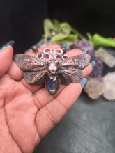 Load image into Gallery viewer, REAL Cicada w Labradorite &amp; Piertersite Chain
