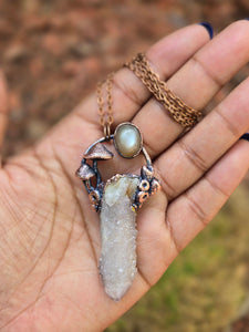 Mushroom Spirit Quartz w Grey Moonstone