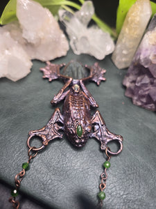 REAL Frog w Labradorite & Green Jade