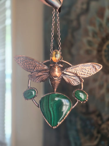 Malachite Citrine Cicada