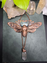 Load image into Gallery viewer, REAL Cicada Embellished with Labradorite Moon &amp; Quartz
