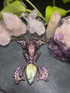 REAL Frog w Labradorite & Green Jade