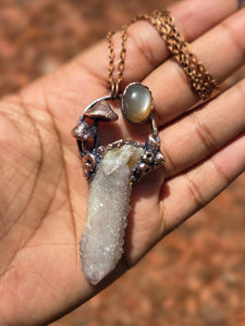 Mushroom Spirit Quartz w Grey Moonstone