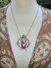 Load image into Gallery viewer, Real Stag Beetle w Blue Apatite, Blue Lace Agate, Labradorite &amp; Swarovski Crystals