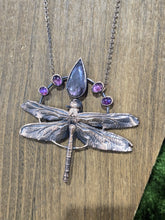 Load image into Gallery viewer, Real Dragonfly w Purple Labradorite &amp; Amethyst