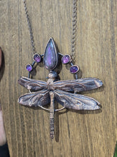 Load image into Gallery viewer, Real Dragonfly w Purple Labradorite &amp; Amethyst