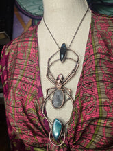 Load image into Gallery viewer, Real Orb Weaver Spider w Shattukite, Septarian, Aurora Opal &amp; Labradorite