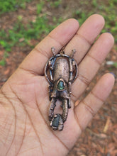 Load image into Gallery viewer, Real Stag Beetle w Labradorite &amp; Meteorite