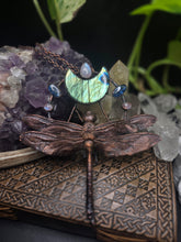 Load image into Gallery viewer, REAL Dragonfly w Labradorite, Moonstone &amp; Blue Kyanite