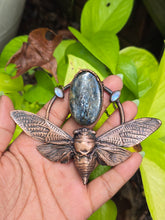 Load image into Gallery viewer, Moss Indigo Kyanite &amp; Moonstone Cicada