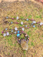 Load image into Gallery viewer, Mushroom Spirit Quartz w Labradorite &amp; Hand-beaded Chain
