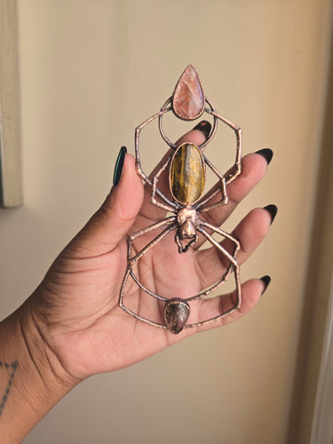 Tigers Eye, Sunstone & Rutilated Smokey Quartz