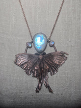Load image into Gallery viewer, REAL Luna Moth with Rainbow Moonstone