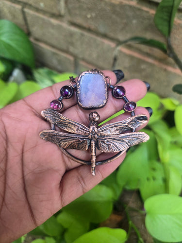 REAL Dragonfly (mini) w Charoite & Amethyst