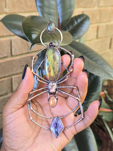 Labradorite & Tiffany Stone Orb Weaver