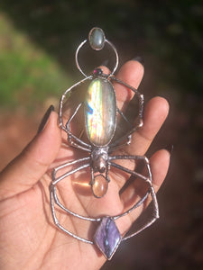 Labradorite & Tiffany Stone Orb Weaver