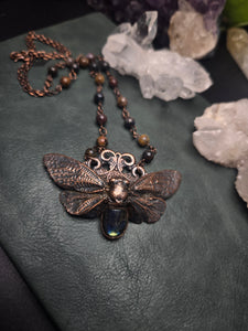 REAL Cicada w Labradorite & Piertersite Chain