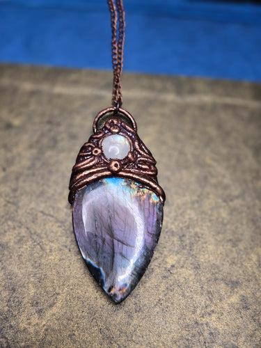 Purple Labradorite & Moonstone Talisman