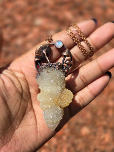 Spirit Quartz Mushroom Talisman w Moonstone