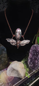 Labradorite & Pink Tourmaline Cicada