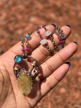 Load image into Gallery viewer, Mushroom Spirit Quartz w Labradorite &amp; Hand-beaded Chain