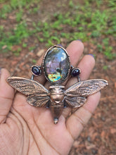 Load image into Gallery viewer, Real Cicada w Purple Labradorite &amp; Amethyst