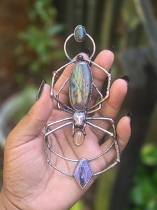 Labradorite & Tiffany Stone Orb Weaver