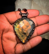 Load image into Gallery viewer, Orange/Yellow Labradorite Talisman