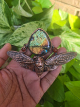 Load image into Gallery viewer, REAL Cicada w Labradorite &amp; Carnelian